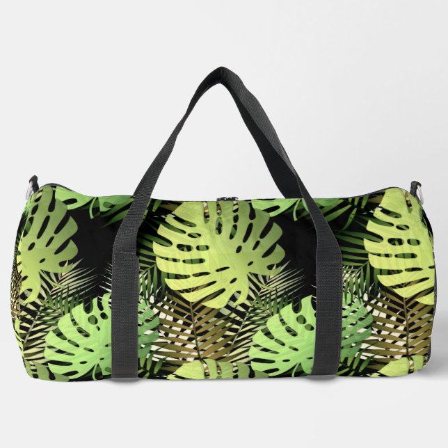 Monstera Palm Blätter Tropischer Dschungel Duffle Bag (Vorderseite)