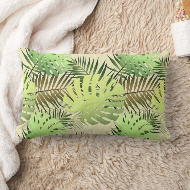 Monstera Palm Blätter Tropischer Dschungel Lendenkissen (Decke)