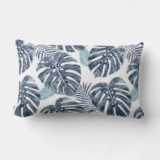 Monstera Palm Feuille Lumbar Coussin