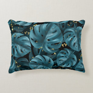 Monstera Palm, Golden Splash Nahtlos. Dekokissen