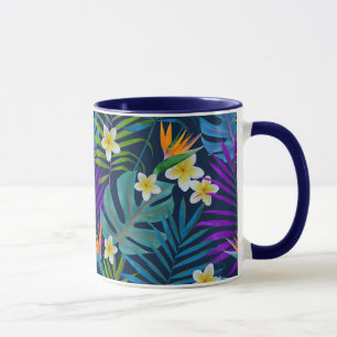 Monstera Palm Trees Plumeria Strelitzia Tasse