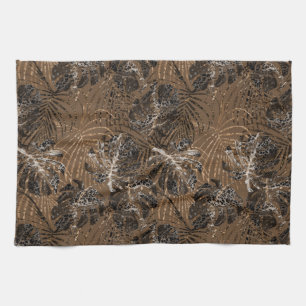 Monstera Palme Leo Tierprint Glam 1 Geschirrtuch