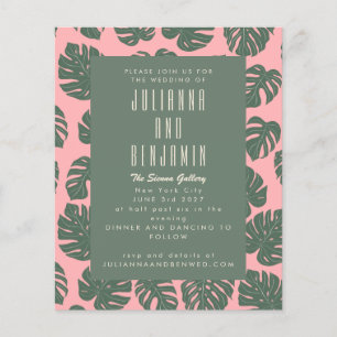 Monstera Pflanze Botanisches Rosa Grüne Hochzeit