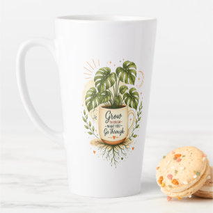 Monstera-Pflanze in Kaffeetasse   Botanischer Latt Milchtasse