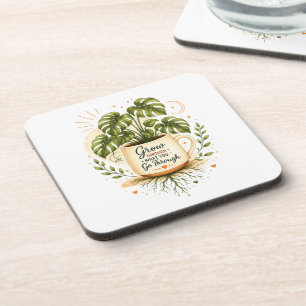 Monstera-Pflanze in Kaffeetasse Cozy Botanical Getränkeuntersetzer