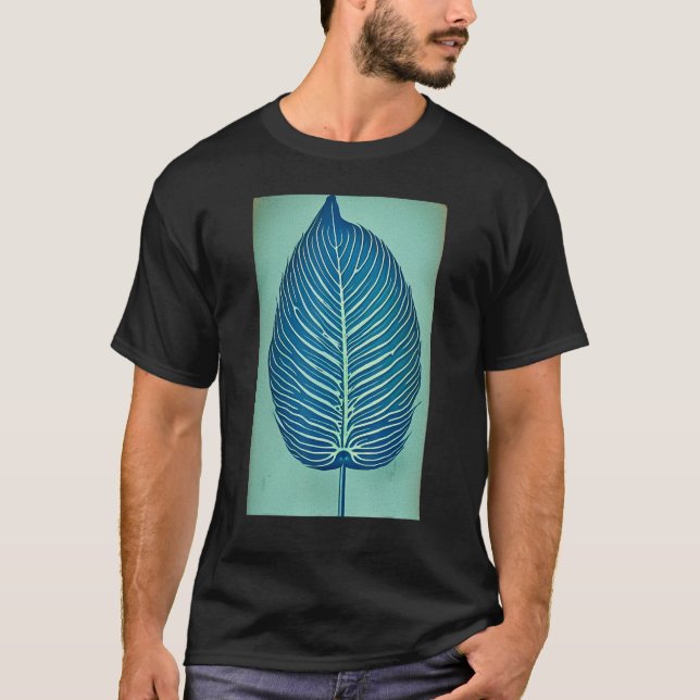 Monstera Pflanze Leaf Botanischer Vintager Cyanoty T-Shirt (Vorderseite)