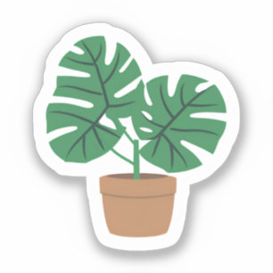 Monstera Pflanze Niedliche grün gepunktete Pflan Aufkleber