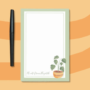 Monstera Pflanze Post-It Notes mit Green Frame Klebezettel