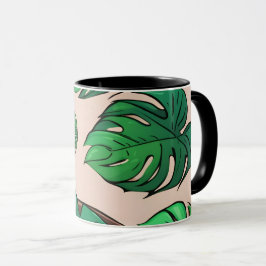 Monstera Pflanze Pot Pattern Art Tasse