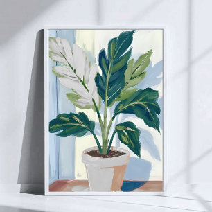 Monstera-Pflanze   Zimmerpflanze Botanische Kunst Poster