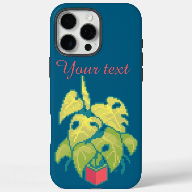 Monstera, pixel art iPhone 16 pro max hülle (Rückseite)