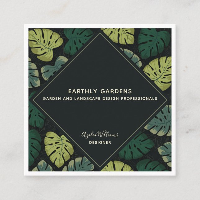 Monstera Quadratische Visitenkarte (Vorderseite)