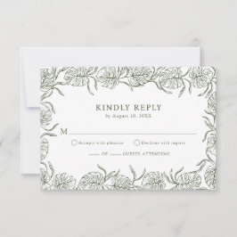 Monstera RSVP Cards Karte