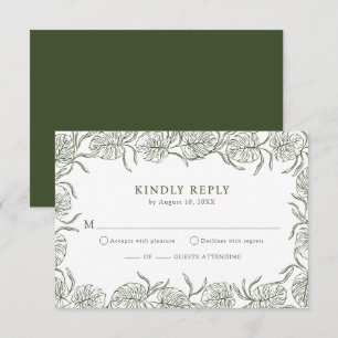 Monstera RSVP Cards Karte