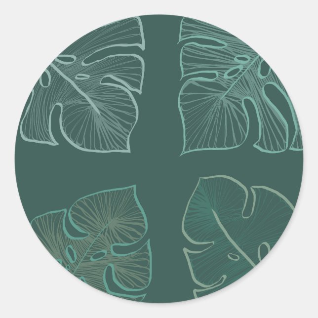 Monstera Runder Aufkleber (Vorderseite)