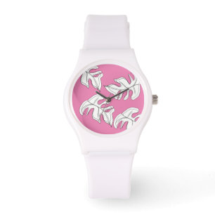 Monstera Schwarz Weiß Botanische Hochzeit Armbanduhr