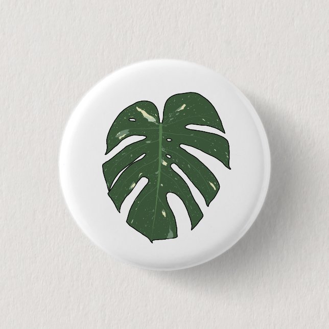 Monstera Thai Constellation Button (Vorderseite)