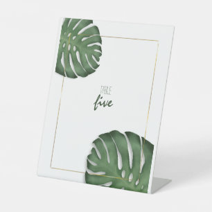 Monstera-Tischkarte Sockelschild