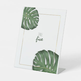 Monstera-Tischkarte Sockelschild