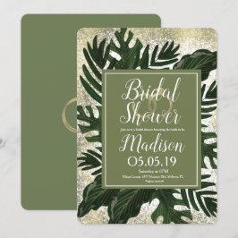 Monstera Tropical Imitats Gold Splash Brautparty Einladung