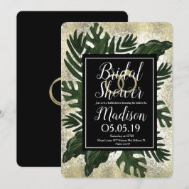Monstera Tropical Imitats Gold Splash Brautparty Einladung