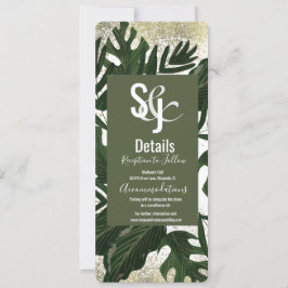 Monstera Tropical Imitats Gold Splash Details Einladung