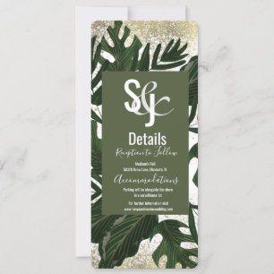 Monstera Tropical Imitats Gold Splash Details Einladung