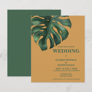 Monstera Tropical Leaf Einladung zur Hochzeit