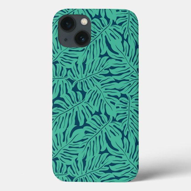 Monstera Tropical Leaf Pattern Case-Mate iPhone Hülle (Rückseite)
