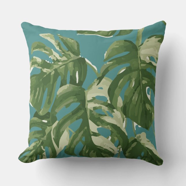 Monstera Tropical Pflanze | Schubkissen Kissen (Vorderseite)