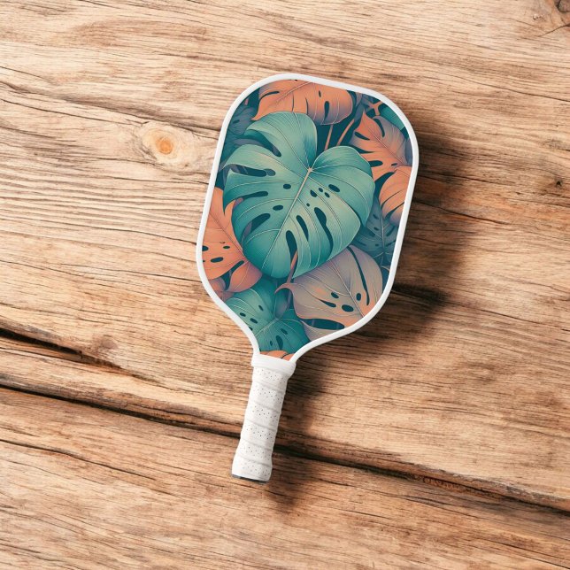 Monstera Tropical Watercolor Blätter Pickleball Schläger (Von Creator hochgeladen)