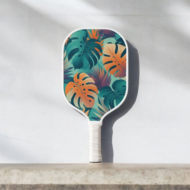 Monstera Tropical Watercolor Blätter Pickleball Schläger (Von Creator hochgeladen)