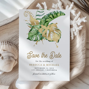 Monstera Tropische Palme Foto Hochzeit Save The Date
