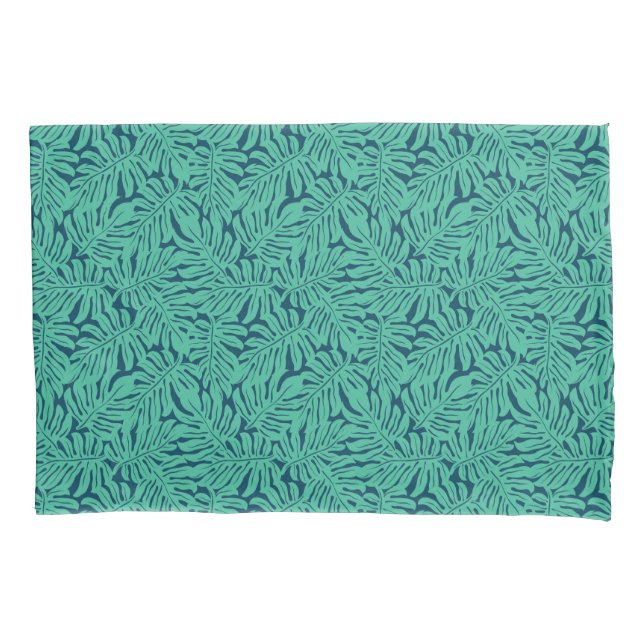 Monstera tropisches Blatt-Muster Kissenbezug (Vorderseite-Links)