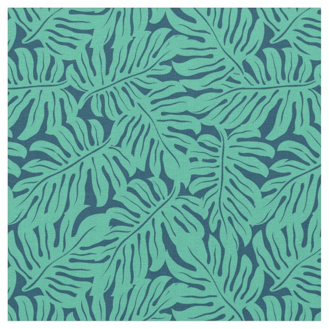 Monstera tropisches Blatt-Muster Stoff (Nahaufnahme)