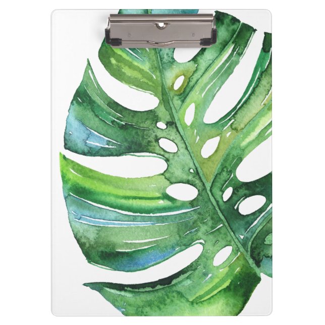 Monstera tropisches Blattklemmbrett - Klemmbrett (Vorderseite)
