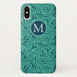 Monstera tropisches Monogramm des Blatt-Muster- Case-Mate iPhone Hülle
