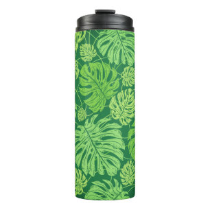 Monstera verlasse Blumenmuster Thermosbecher