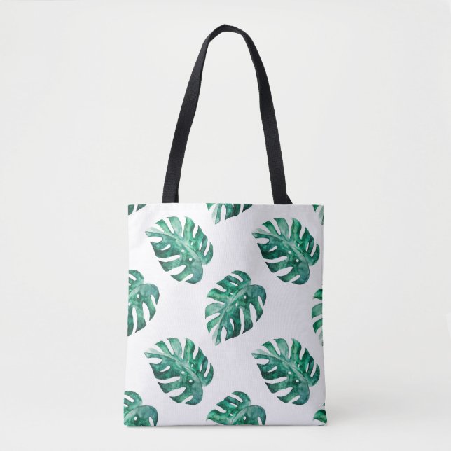 Monstera verlasse. Muster tropischer Illustratione Tasche (Vorderseite)