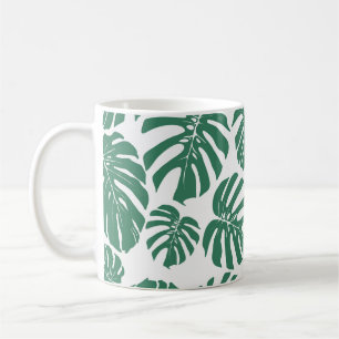 Monstera verlasse nahtlos dekoratives Muster. Kaffeetasse