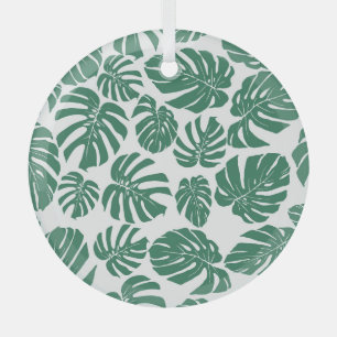 Monstera verlasse nahtlos dekoratives Muster. Ornament Aus Glas