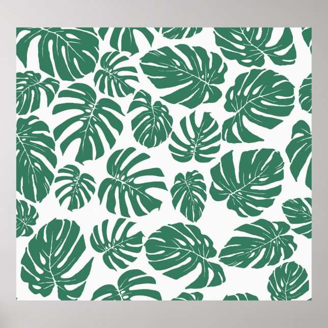 Monstera verlasse nahtlos dekoratives Muster. Poster (Vorne)