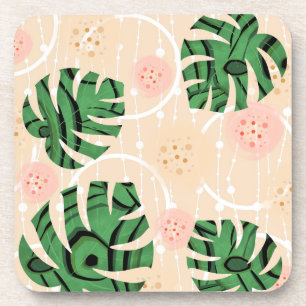 Monstera verlasse pink. getränkeuntersetzer