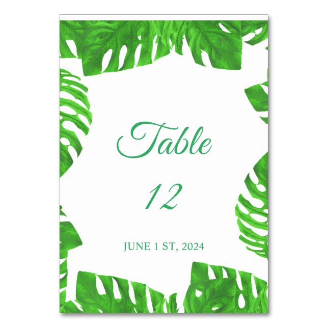 Monstera Verlasse Thunder_Cove Tischnummer (Vorderseite)