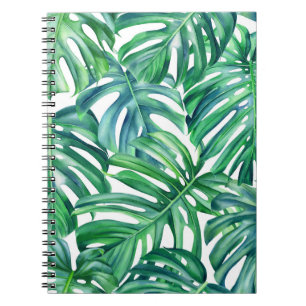 Monstera Verlasse: Watercolor Jungle Pattern. Notizblock