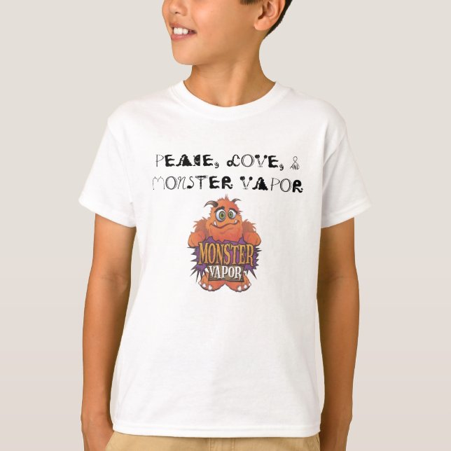 Monsterdampf, FRIEDEN, LIEBE u. MONSTER-DAMPF T-Shirt (Vorderseite)