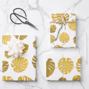Monstère d'or moderne Feuille Tropical Motif
