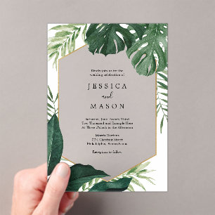 Monstère tropicale Faire-part de mariage acrylique