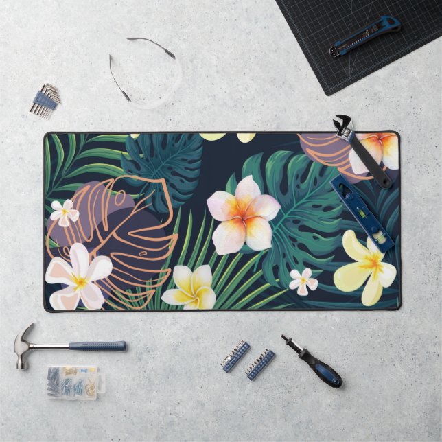 Monstère tropicale fleurs de plumeria feuille (Poste de travail)