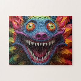 Monstergesicht in Regenbogenfarben
